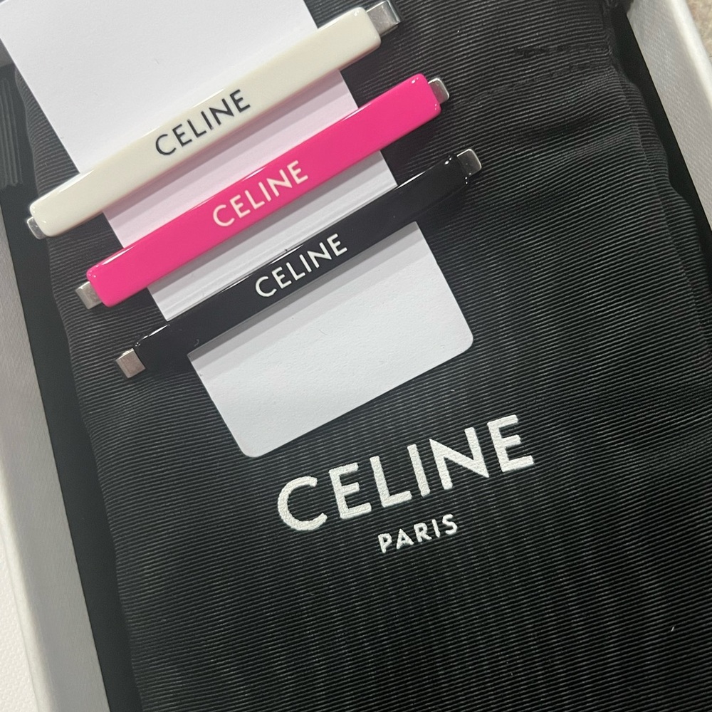 Celine Trio Hair Clips - White, Pink, Black - Picture 2 of 5